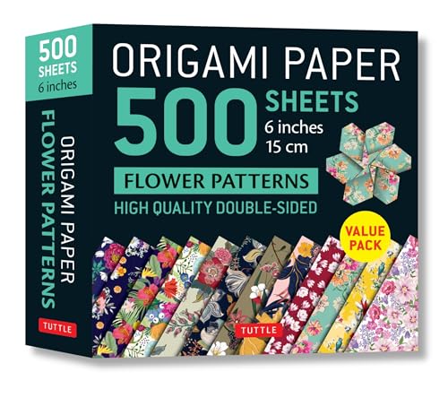 Origami Paper 500 Sheets Flower Patterns 6 (15 CM): Tuttle Origami Paper: Double-Sided Origami Sheets Printed with 12 Different Patterns (Instructions