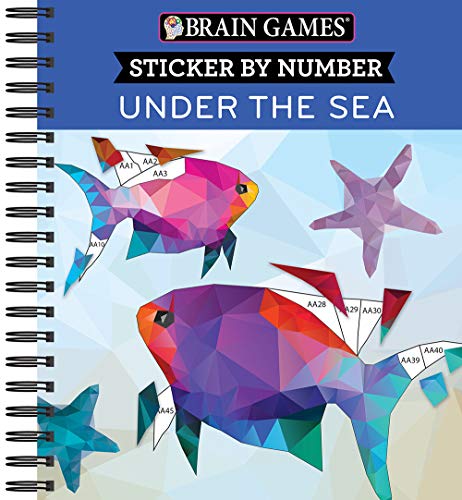 Brain Games - Sticker by Number: Under the Sea - 2 Books in 1 (Geometric Stickers)
