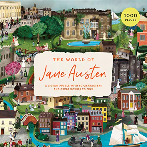 the World of Jane Austen 1000 Piece Puzzle: A Jigsaw Puzzle with 60 Characters and Great Houses to Find